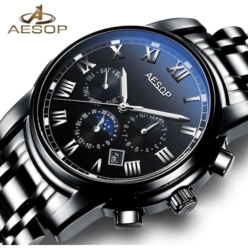 Aesop Mens Stainless Steel Watch