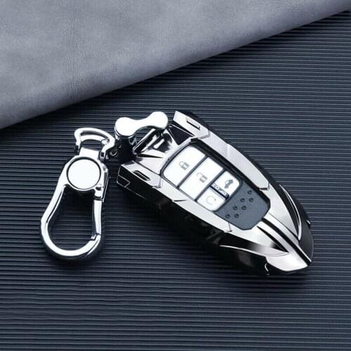 Armor Style Metal Smart Car Key Case Cover Holder Shell Keychain Accessories For Honda Accord Civic CRV Pilot Odyssey