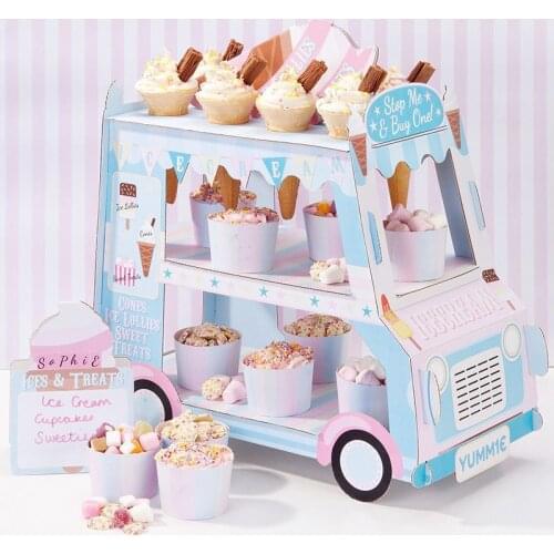 Car Cake Stand Thick Three-layers Birthday Party Decoration Wedding Dessert Tray Ice Cream Shelf Afternoon Tea Party Supplies