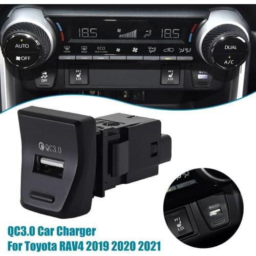 Car Charger Central Control Position Charing For Toyota RAV4 2019 2020 2021 Bouton Backlight 5th Lossless Upgrade Accessories