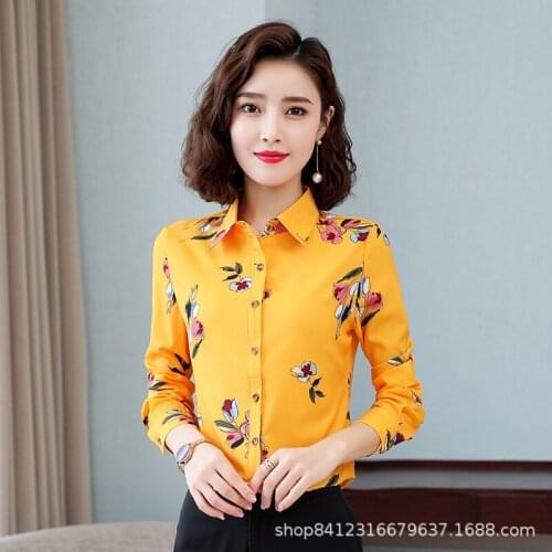 Korean Fashion Chiffon Women Blouses Office Lady Shirt and Blouse Autumn Long Sleeve Plus Size XXXL/5XL Women Tops and Blouses