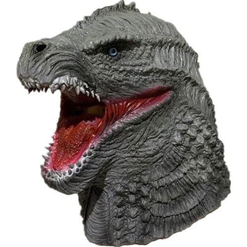 Dinosaur monster mask latex animal headgear cartoon face mask halloween film and television props gray mask