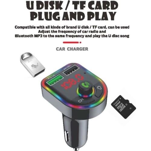 FM Transmitter for Car Adapter Car MP3 Player Dual USB 3.1A Fast Charger Fit for 12V-24V Cars