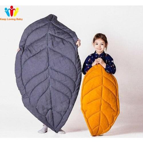 INS Baby Infant Play Mats Kids Crawling Carpet Floor Rug Baby Bedding leaf Blanket Children Room Decor Cotton Game Pad
