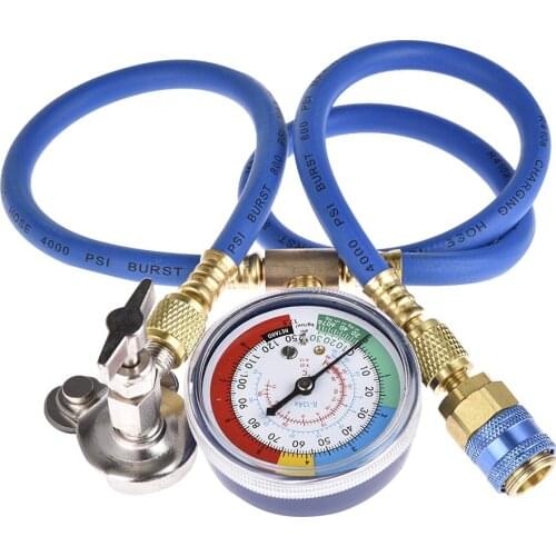 Car Air Conditioner Repair Tool R134A Air Conditioning Recharge Hose Refrigerante Open Valve Charging Pipe Cold Pressure Gauge