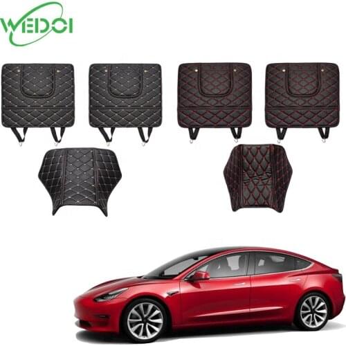 Leather Seat Rear Anti-kick Pad For Tesla Model 3 Back Car Seat Protector Mat Car Accessories