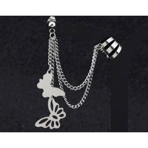 KPOP Butterfly Bangtan Boys Album JIMIN star Stud Earrings fashion jewelry Stainless Double Pierced Earrings Star Moon Jewelry