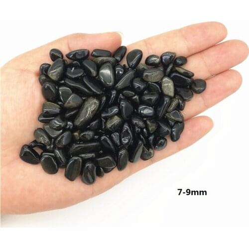 Beautiful 50g 2 Size Natural Gold Obsidian Gravel Chips Beads Stone Rock Fish Tank Stone Healing Natural Quartz Crystals