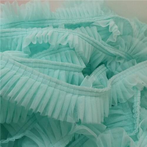 Latest Lace Trim Guipure Ribbon Pleated Tulle Lace Fabric For Sewing Wedding Dress Trimmings Clothing Accessories dentelle LQ10