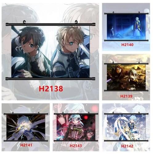 Sword Art Online Kirito Eugeo Solus Sinon Alice Wall Poster Anime Posters Canvas Painting Wall Art Decor Picture Home Decor
