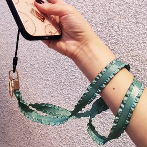 Phone Necklace Lanyar Lotus leaf Chain Wrist Strap for iPhone 12 Mini 11 Pro Max XS For Huawei Xiaomi Vivo Oneplus Samsung Honor