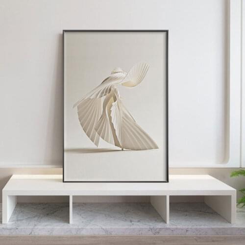 Paper girl dancing poster living room bedroom elegant pose wall picture fashion home decoration canvas painting