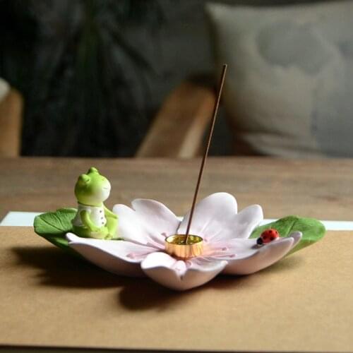 Incense Burner Holder for Stick and Coil Buddhism Lotus Line Incense Plate Temples Yoga Studios Office Teahouse Home Decoration