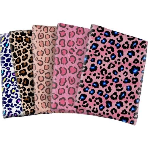 Polyester Cotton Colorful Leopard Print Fabric for Kids Clothes Hometextile Curtain Cushion Cover sewing bag DIY 50*145CM