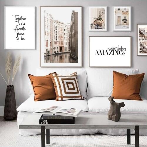 The Village of Oia Poster Calm Amsterdam Nordic Poster Wall Art Print Canvas Painting Decoration Pictures For Living Room