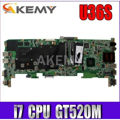 U36SD i7 Series CPU Processor For Asus U36S U36SG U44SG laptop motherboard REV 2.1 Mainboard GT520M N12P-GV-B-A1 DDR3 Tested OK