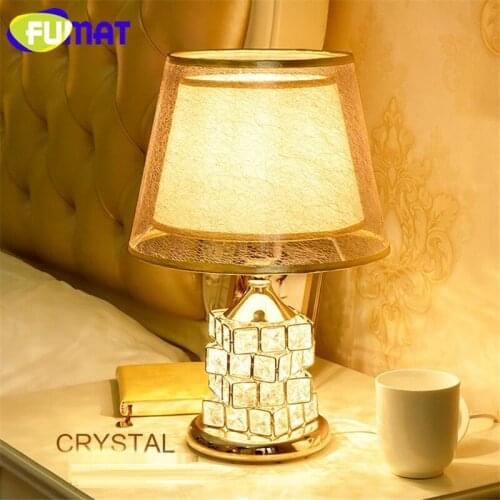 FUMAT Crystal K9 Rubiks Cube Table Lamp Romantic Remote Control Desk Lamp Ideas Luxury Bed Lamp Decorated Table LED lighting