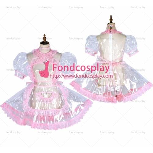 Clear PVC Sissy maid lockable dress TPU Uniform Tailor-made[G1800]