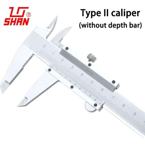 Vernier caliper 0-200mm 0.02mm high precision type 2 metal stainless steel vernier calipers digital measuring tool