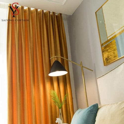 Modern Solid Velvet Window Curtains for The Bedroom Living Room Custom Size Blackout Curtain For Kitchen Blinds Finished Drapes