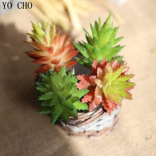 YO CHO 3 Branches Artificial Plants Aloe Vera Edible Beauty Edible Cosmetic Bonsai Plants Xmas Decor Home Office Garden Decor