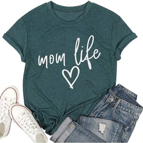 New sale 2021 Summer Casual T Shirt Female Fashion Mom Life Letter Printed Women T-Shirts Short Sleeve Ulzzang Femme