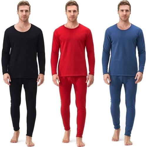Winter Keep Warm Men Pajamas Pijamas Set Plus Size 2XL-7XL Sleepwear Nightwear Solid Cotton Home Wear 2PCS Shirt&Pant Sleep Suit