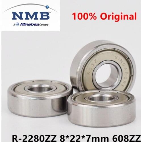 20pcs/100pcs NMB Minebea high speed bearing R-2280ZZ 8*22*7mm 608ZZ precision miniature ball bearings 8mmx22mmx7mm