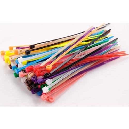 200 PCS BLACK RED Green Blue Yellow purple CABLE TIES 100mm x 2mm 4" ZIP TIE Network Nylon Plastic Cable Wire Zip Tie Cord Strap