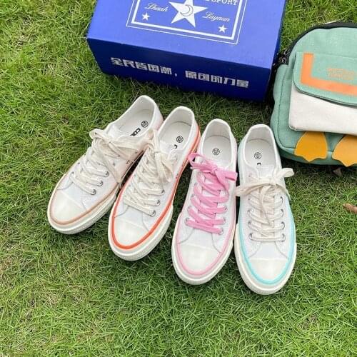 2021 Fashion Classic Canvas Shoes Ladies Summer Breathable Casual Shoes Student Sports Shoes Low-Cut Female Vulcanized Shoes