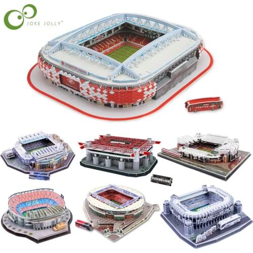 DIY 3D Puzzle Jigsaw World Football Stadium European Soccer Playground Assembled Building Model Puzzle Toys for Children GYH