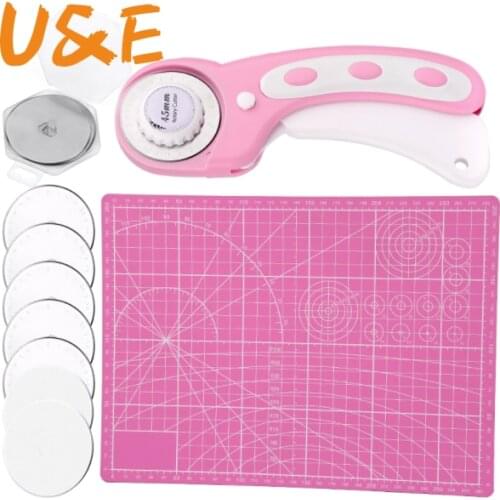 45mm Cutting Ruller Rotary Cutter And Replacement Blades Fabric Patchwork Leather Crafts Cutting Mat Leather Cutting Tools