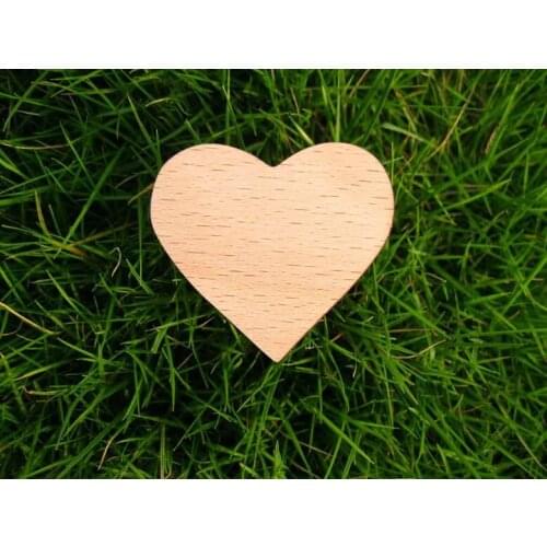Nature Color wooden Heart shape Pin Brooch