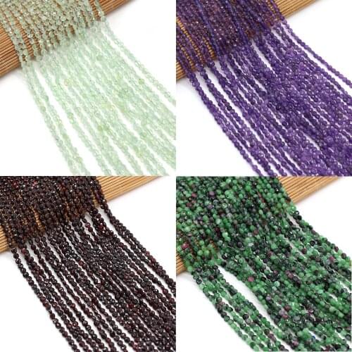 Natural Gem Stone Beads Faceted Garnet Amethysts Loose Spacer Beads for Jewelry Making DIY Necklace Bracelet Accessories 36cm