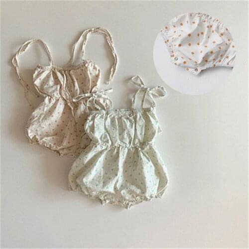 Infant jumpsuit summer romper polka dot print girl boy cotton suit newborn bodysuit princess rompers cheap stuff baby products