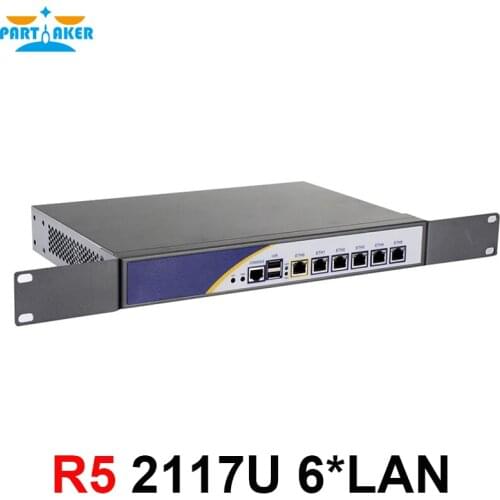 Partaker R5 Intel 1037 2117U Dual Core 1.8GHz 6* Intel 82583V Gigabit Ethernet Industrial Firewall & VPN 2GB RAM 32GB SSD