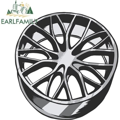 EARLFAMILY 13cm x 12.2cm for Car Rim Sticker Motorcycle Car Bumper Window Stickers DIY Waterproof Windshield Fashion Decals