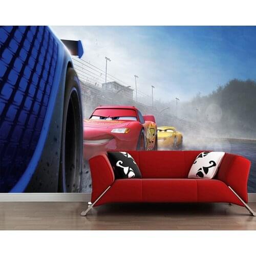Custom papel DE parede infantil, Cars Motion Cartoons photo murals for children room, boys and girls bedroom wall wallpaper