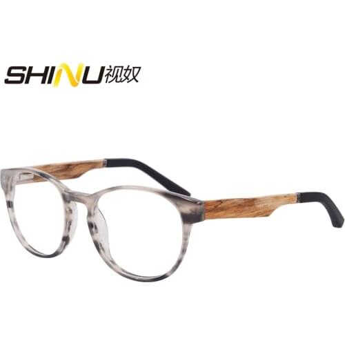 Flexible Anti Blue Ray Eye Glasses High Quality Acetate Front Wooden Arms Computer Goggle UV400 Antifatigue Game Eyewear ZF110