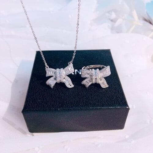 2020 new fashion Bow Jewellery Set 925 sterling silver fashion ring for girl lovers love party gift jewelry bulk sell