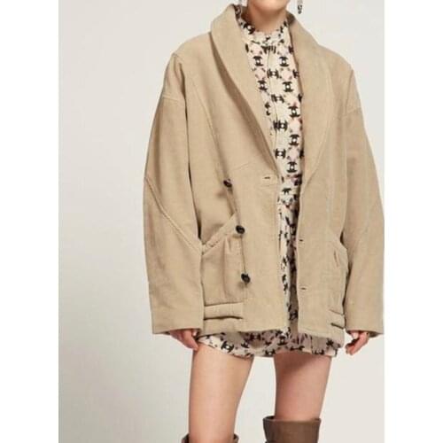 Woman Fashion Oversized Coat Shawl Collar Drop Shoulder Single Breasted Sides Pockets Long Sleeves Jackets 2020FW