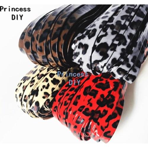 5M/L Hand Material Print 3/8'' Leopard PU Ribbon 10mm Faux PU Leather Ribbon Cord Bias DIY Chocker Collar Book Planner Accessory