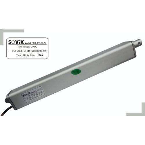 SOViK 6 inch 150mm Stroke Linear Actuator 12V 24V DC Heavy Duty 700N Max Lift Speed 15mm/s Include Mounting Brackets