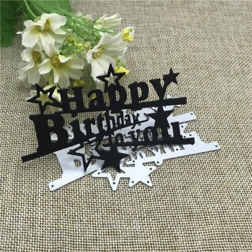 Happy Birthday Metal Die Cutting For Household DIY Scrapbooking Photo Album Decorative Embossing Folder Paper Cards