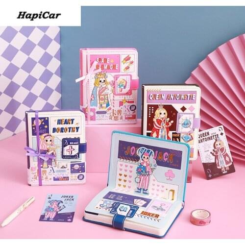 Cute Kawaii Girls Notebook Diary Pink Note Pad School Stationery Colorful Magnetic Buckle Note Book