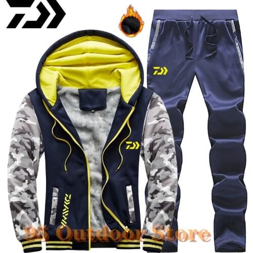 DAIWA Men Fishing Clothes Long Sleeve Hoodie Fishing Suit Pant Outdoor Sport Fishing Suits Quick Dry Breathable Fishing Jacket