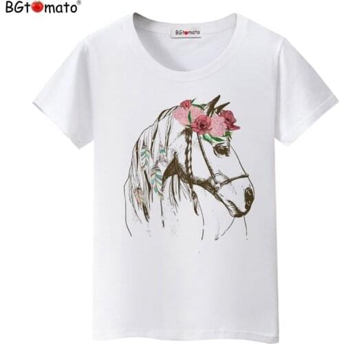 BGtomato New arrival Beautiful horse shirt casual top tees cool t shirt women brand new clothes fashion t-shirt plus size