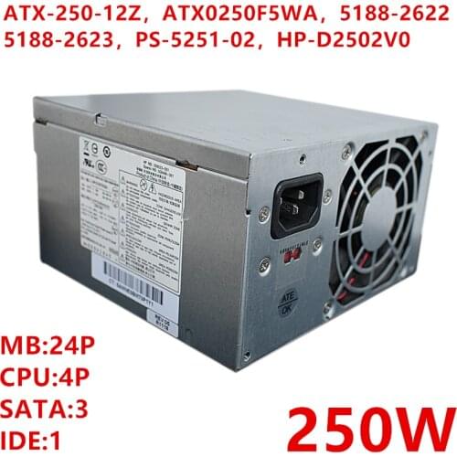 New PSU For HP BESTEC DX2718 DX2310 DX2318 250W Power Supply ATX-250-12Z ATX0250F5WA 5188-2622 5188-2623 PS-5251-02 HP-D2502V0