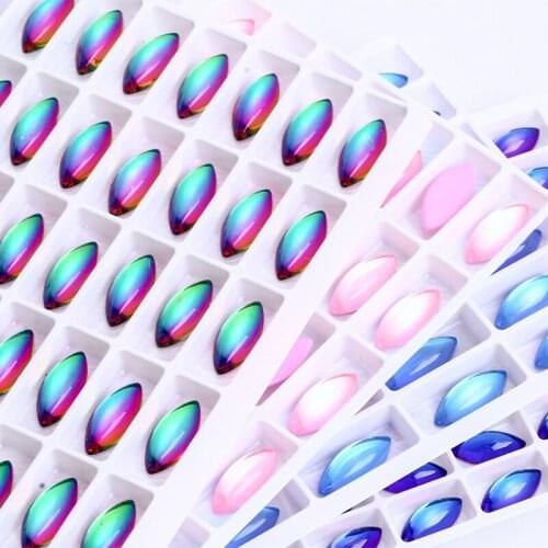 New style!! 4x8mm/5x10mm/6x12mm/7x15mm high-grade eye shape K9 glass flatback rhinestones fluorescence Mocha color stones