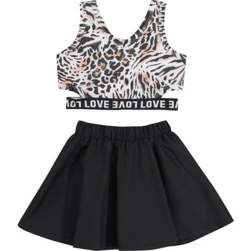 OPPERIAYA Baby Girls Summer Cotton Two-piece Clothes Casual Set U-shaped Collar Hollow Out Vest Black Solid Color Pleated Skirt